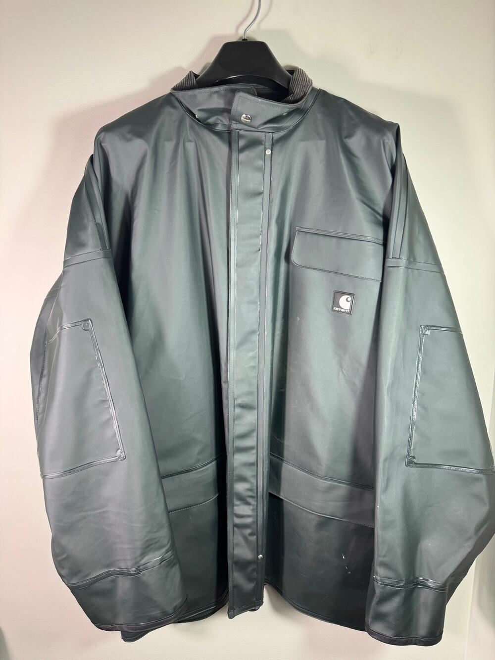 Carhartt PVC Green Waterproof Rain Jacket Coat XL Tall